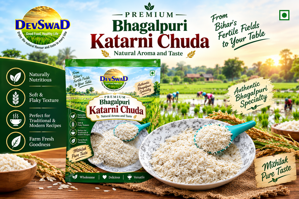 DevSwaD Premium Bhagalpuri Katarni Chuda|Fresh Stock|Hand-Picked|Real-Time Packing