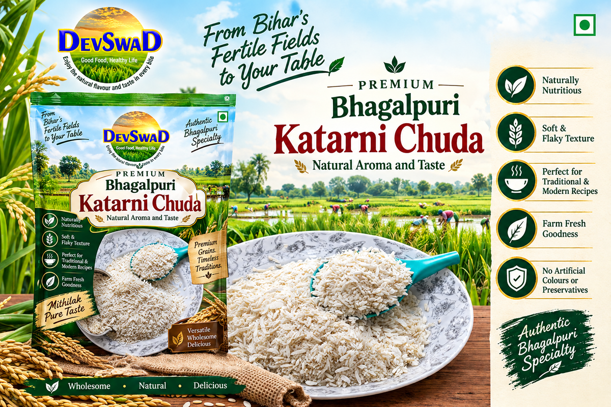 DevSwaD Premium Bhagalpuri Katarni Chuda|Fresh Stock|Hand-Picked|Real-Time Packing