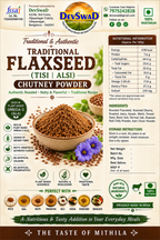 DevSwaD Flaxseed (Tisi|Alsi) Chutney Powder|Plant-Based Omega-3|No Artificial Colors or Preservatives